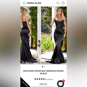 Moda Glam Black Mermaid Gown